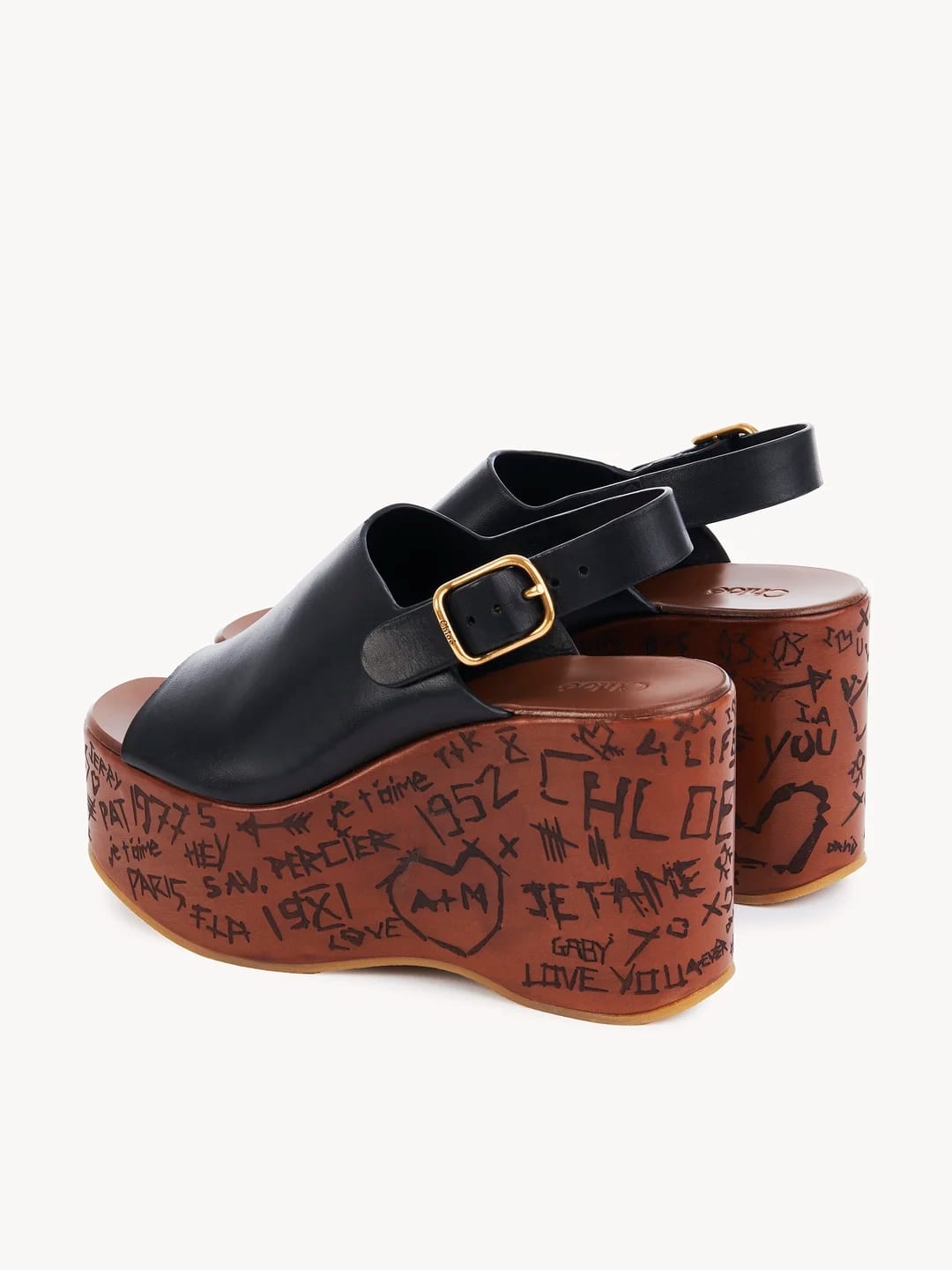 Maxime Wedge Sandal in Black $1222 (approximately P69,488.42), CHLOE, chloe.com
